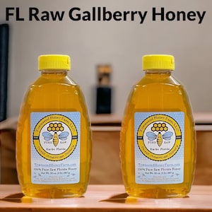 4 lb total net wt Pure Raw Gallberry Honey, 2024 Crop, Pure Raw Natural Honey, Best Sweet Fresh Honey, Direct from Beekeeper, USA Honey