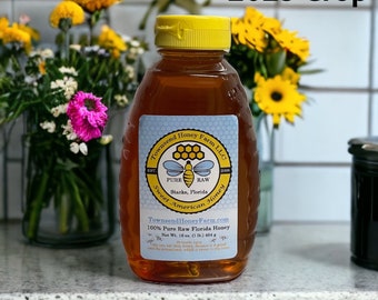 1 lb FL Raw Wildflower Honey, Florida Pure Raw Honey, Direct from Beekeeper, Florida USA Honey, Natural Honey, Sweet Honey, Spring Honey