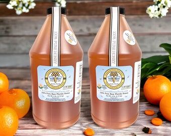 1 Gallon FL Pure Raw Orange Blossom Honey 2023 CROP, Best Sweet Honey, Direct from Beekeeper, Best Natural Honey, USA Honey, 12+ lbs Honey