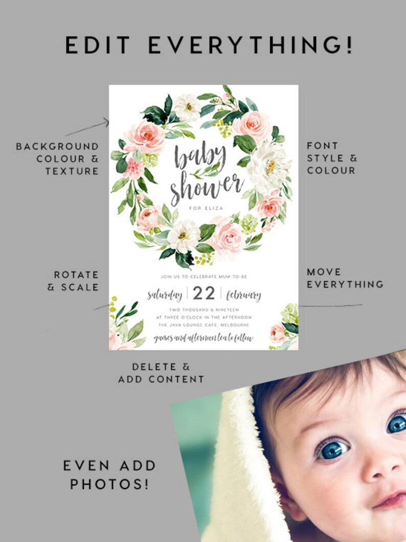 Editable pdf Entry Sign Welcome to the Baby Shower INSTANT DOWNLOAD Wedding Welcome Sign Baby Shower Welcome Sign Printable Meadow