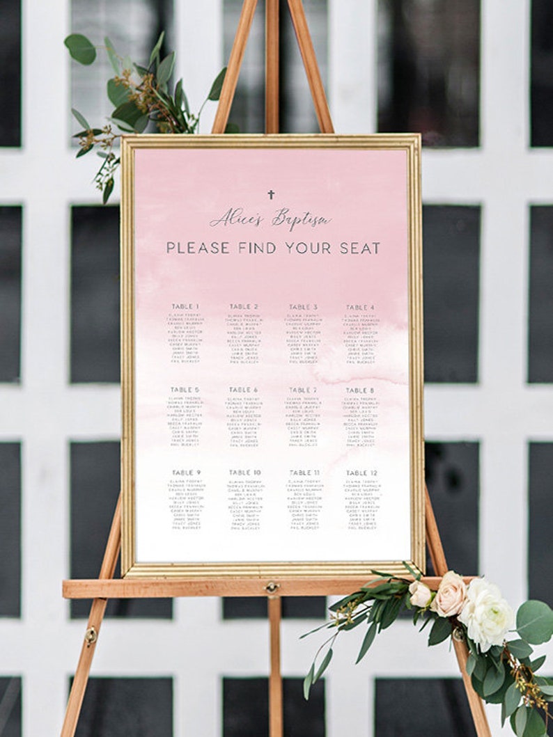 Baptism Seating Chart Printable Editable Pdf INSTANT - Etsy
