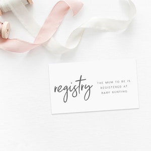 Registry card printable, INSTANT DOWNLOAD, Printable Registry Card, Wishing Well, Gifts Card, gifts for mum, registered at - Rustic