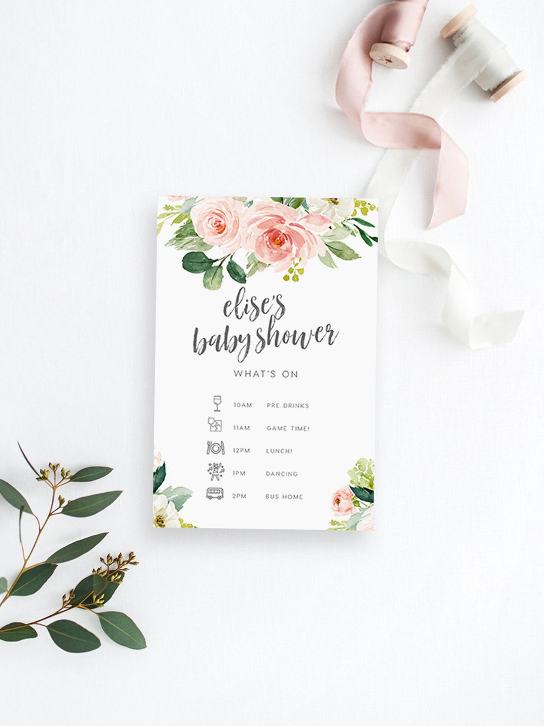 Printable Order of Events INSTANT DOWNLOAD Baby Shower - Etsy