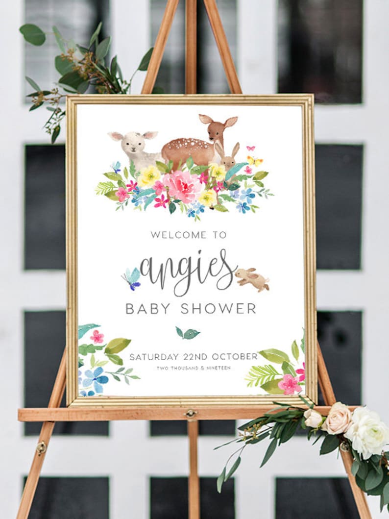 Editable pdf Entry Sign Welcome to the Baby Shower INSTANT DOWNLOAD Wedding Welcome Sign Baby Shower Welcome Sign Printable Meadow
