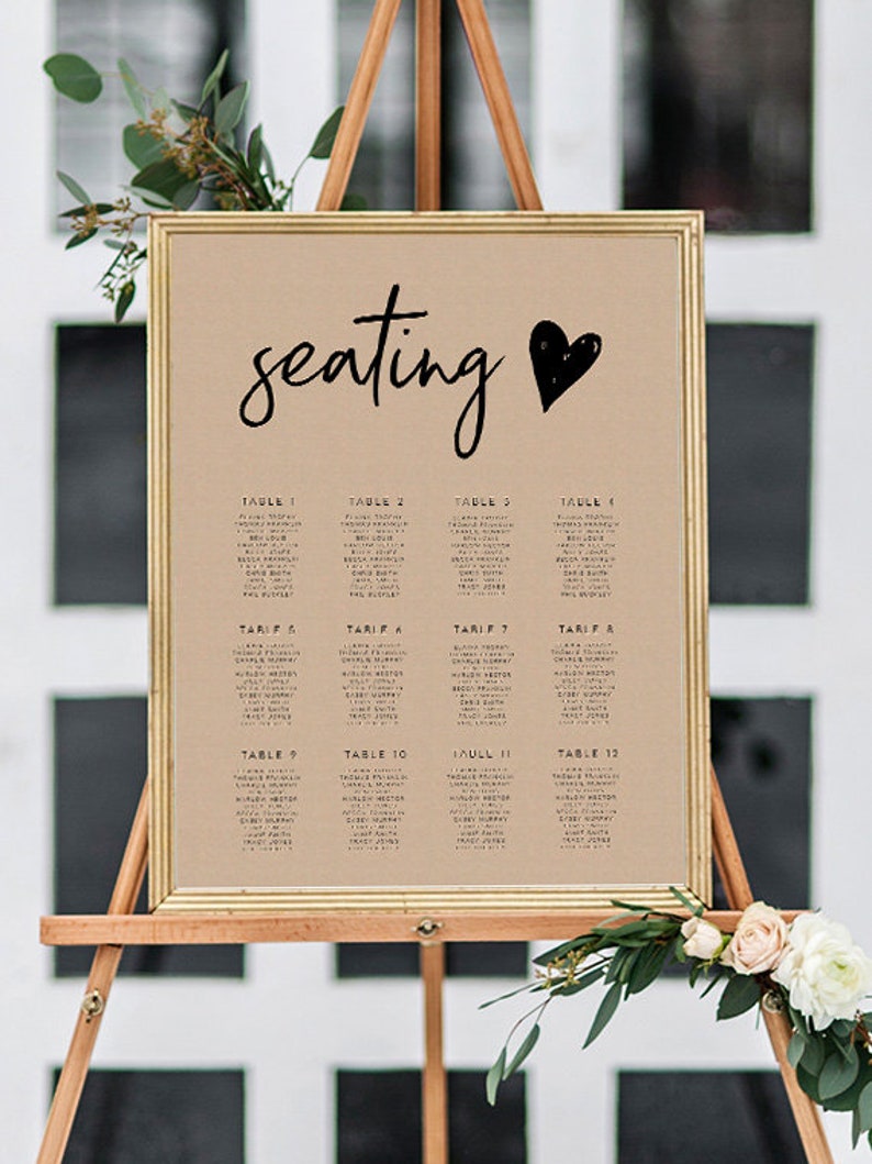 Baby Shower Seating Chart Printable Editable Pdf INSTANT Etsy