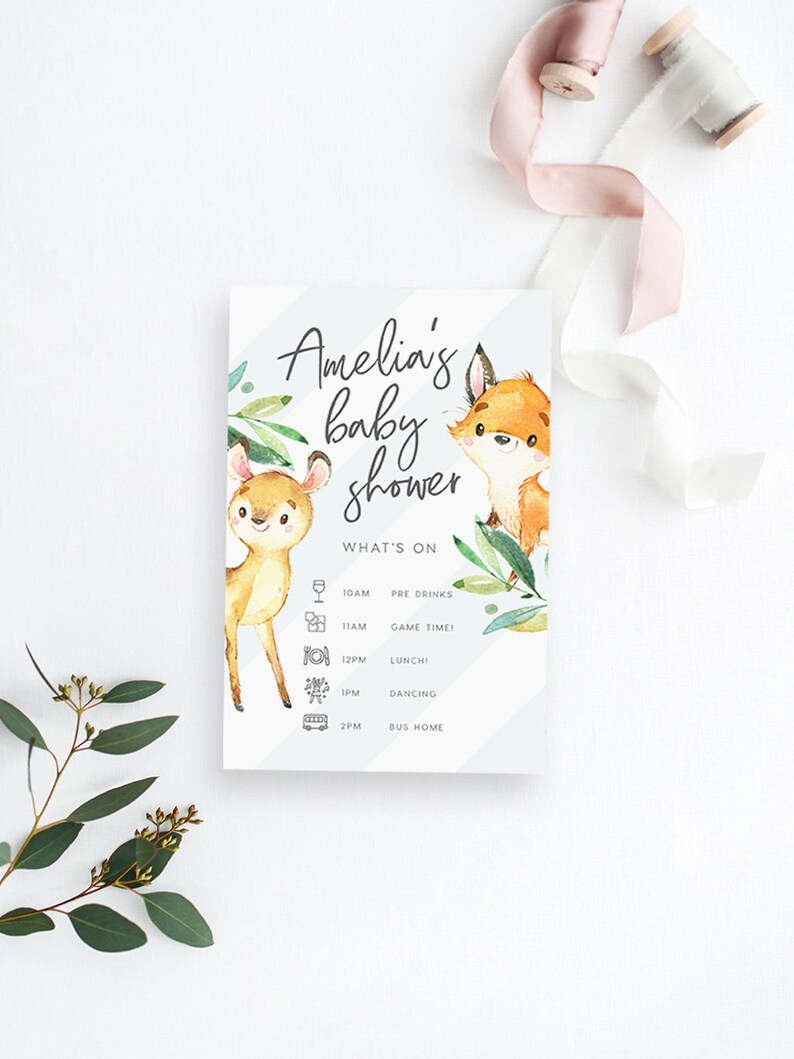 Printable Order of Events INSTANT DOWNLOAD Baby Shower Etsy