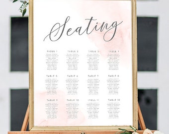 Baby Shower Seating Chart Printable, Editable pdf, INSTANT DOWNLOAD, Wedding Welcome Sign, Wedding Seating Chart, Find Your Seat, Pink