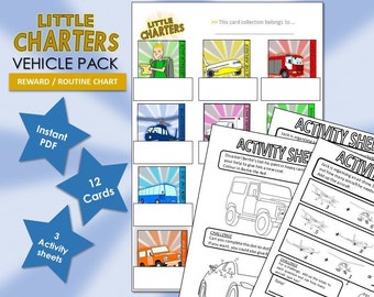 Printable Reward/routine Chart - Vehicles - Cards, colouring and activity sheets!