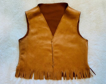 Gilet 100 % cuir véritable peint à la main d'inspiration