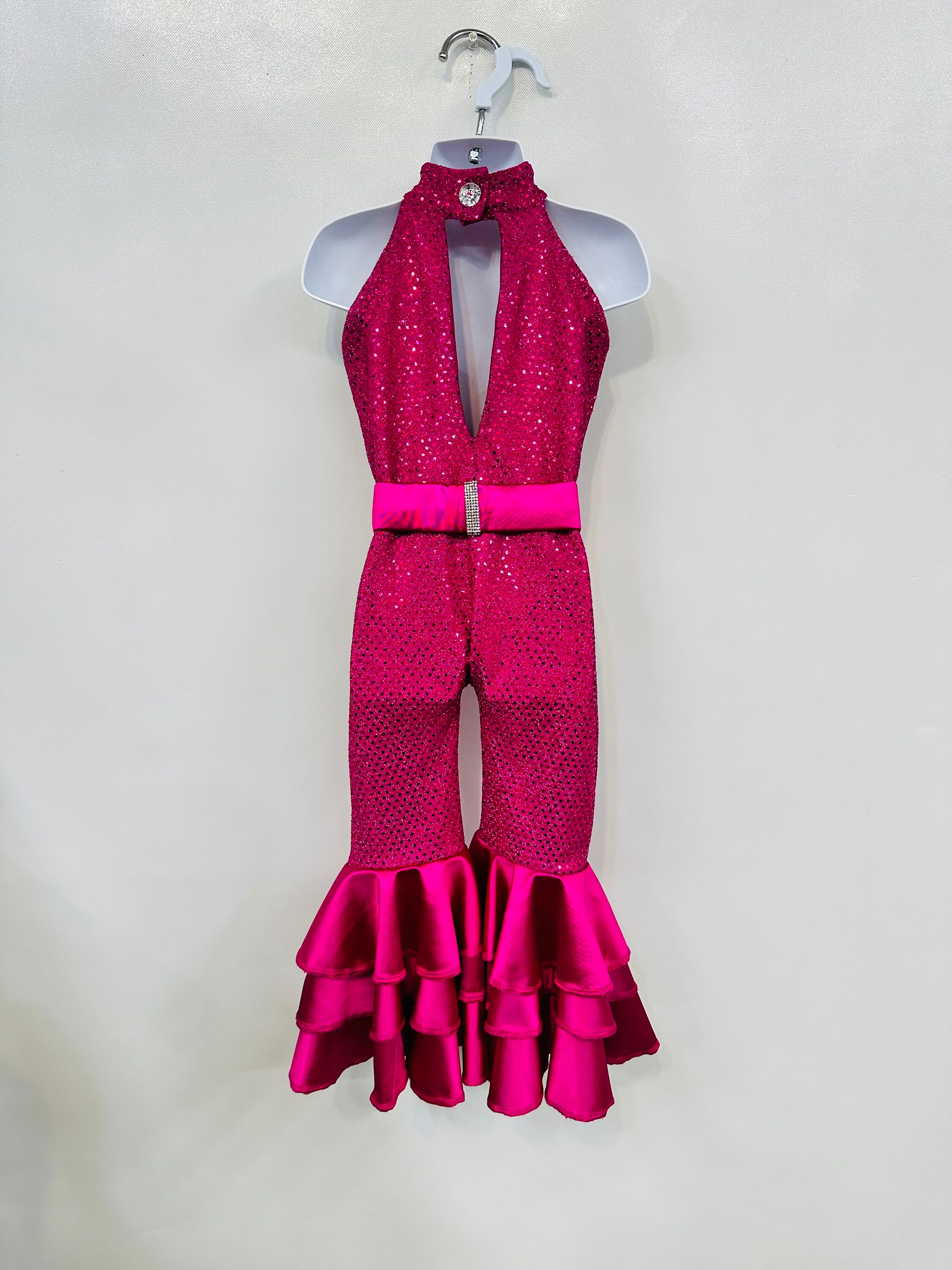 Triple-layered Halter Jumpsuit for Pageants and Special Occasions 
