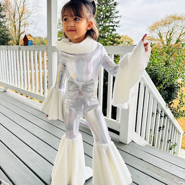 Winter Wonderland Pageant Costume|Kids' Santa-Inspired Christmas Jumpsuit||Sparkling Bell Outfit Festive Holiday Dancewear|Sold Separately