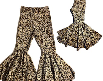 Leopard Flare Pants|Kids Bell Bottoms|Newborn Flare Pants|Bell Bottoms|Hippie Flare Pants|Wide Leg Pants| Baby Bell Bottoms|Boho