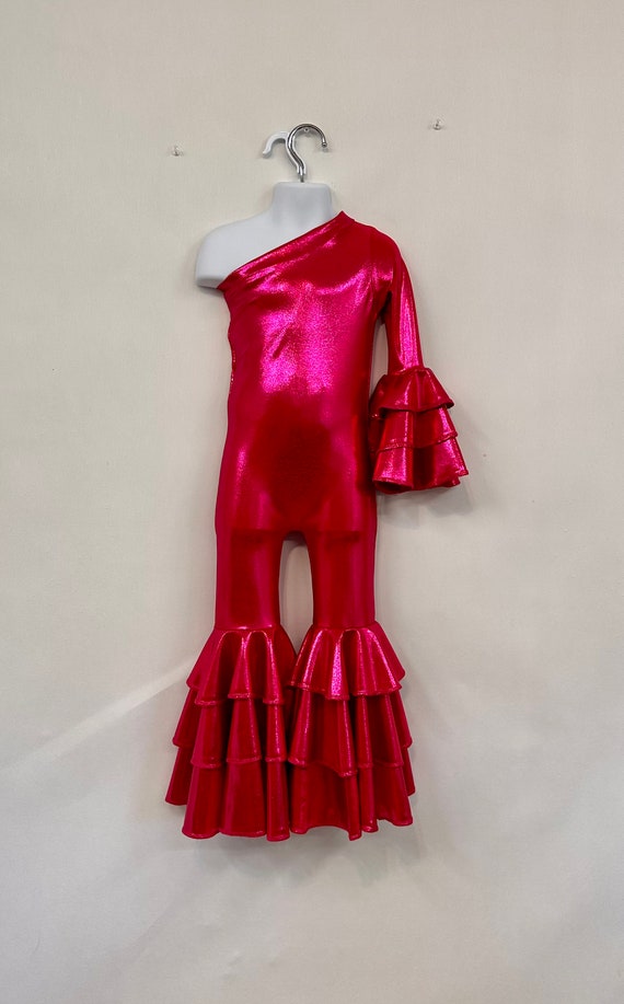 Triple Layered Dancing Queen Asymmetric Jumpsuit|One Shoulder Jumpsuit|Girl  Birthday Outfits|Dance Wear|Pageant Wear|Wholesome Goods Co