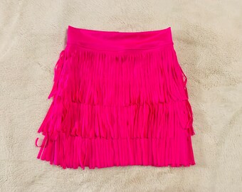 Girls fringe mini skirt|vegan leather, faux suede, lycra spandex|sleeveless mock neck shirt|Girls skirts|Boho fringe skirts|Wholesome Goods