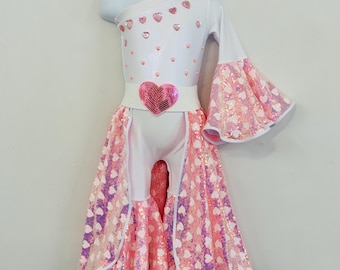 Valentine's Day Cupid's Charm Jumpsuit - Love-Inspired Pageant and Special Occasion Wear with Optional Train & Bow by Wholesome Goods Co.