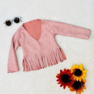 Kids Vegan Suede & Leather Fringe Jacket | Jannis Western-Hippie Style | Sizes 0-3M to 20 Juniors | Wholesome Goods Co