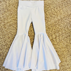 White Exaggerated Flare Bell Bottoms More Colors Available|Bell Bottoms|Kids Flare Pants|Bell Bottoms| Flare Pants|Junior Bell Bottoms