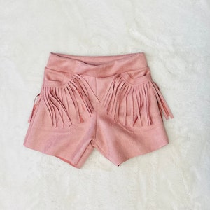 Lola Fringe ShortsFaux Suede Fringe ShortsFaux Leather ShortsMore Colors AvailableKids Fringe ShortsToddler Fringe ShortsHandmade image 4