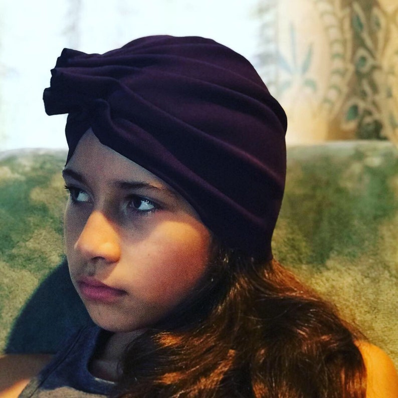 Kids Turban Hat Purple|Baby Turban|Top Knot Turban|Top Knot Baby Hat|Baby Turban|Toddler Turban|Bun Turban|Newborn Hat