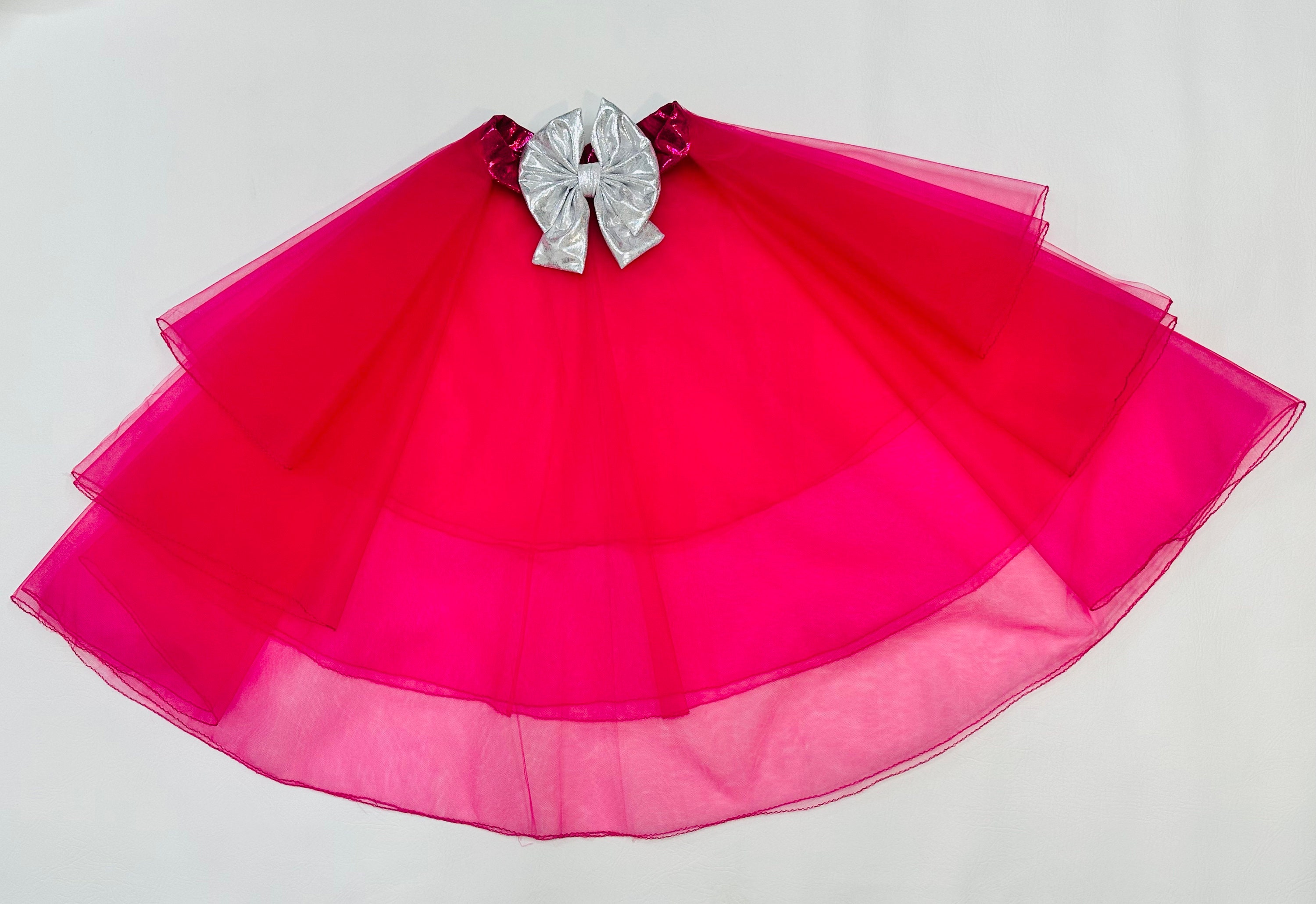 Custom Kids' Layered Tulle Skirt: Detachable Overskirt, Bow