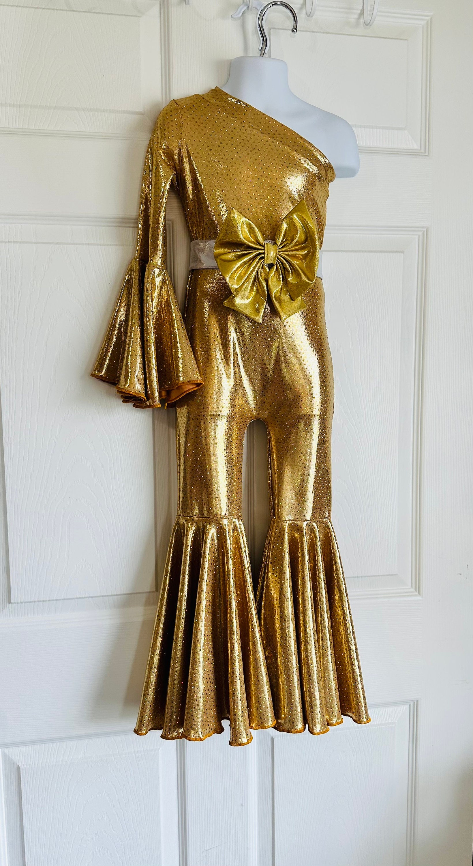 70s Glam Costume ABBA Adult White Gold 70s Glam Costume ABBA Adult White Gold