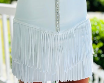 Fringe Skirt with Rhinestone Detail - Tennessee Starlight Cowgirl Chic Skirt Western Wear for Women Multiple Colors & Fabrics Available