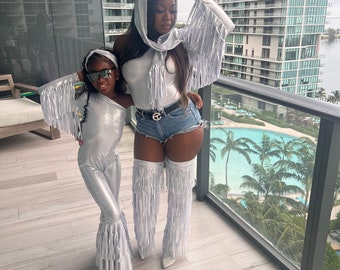 Fringe Concert Accessories: High Boot Covers, Leotard, Head Scarf
