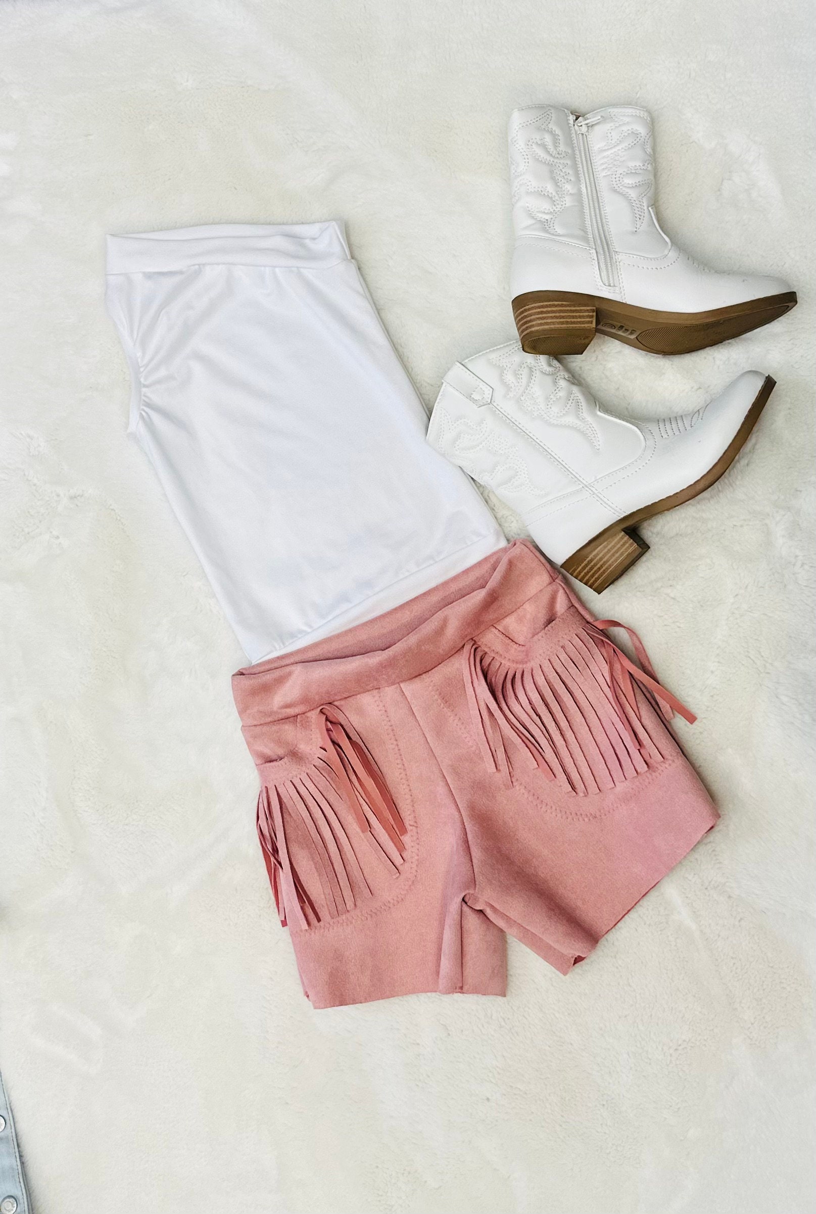 Lola Fringe Shorts|faux Suede Fringe Shorts|faux Leather