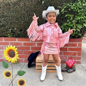 8Cowgirl Couture Fringe Set(InfantJuniors)Matte or Metallic Lycra Mystique|60+ Colors|Boots & Hat Sold Separately. Handmade Wholesome Goods