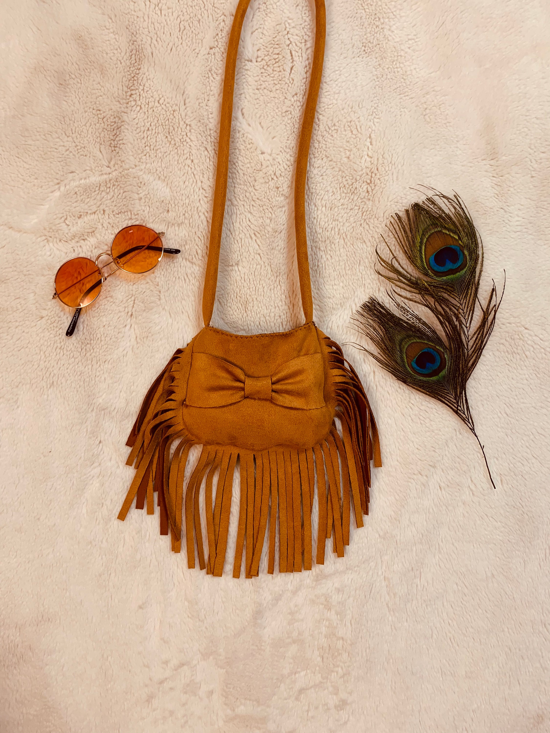 Sweet Perspective Faux Leather Fringe Purse in Khaki