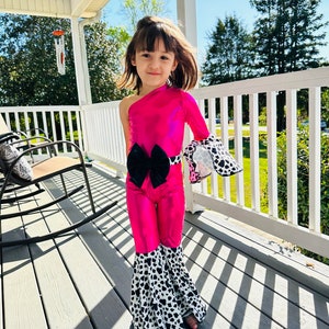 Get Your Little Cowgirl Ready for the Rodeo with Our Western Chic One Shoulder Jumpsuit - Perfect for Pageants, Cowgirl Parties, and More.