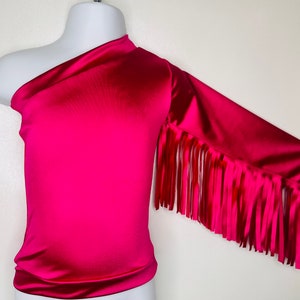 One Shoulder Fringe Top for Kids - Retro, Trendy and Unique Design in Playful Colors - Perfect Addition to Any Outfit!. WHOLESOME GOODS CO