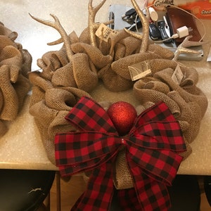 Reindeer burlap wreath image 2