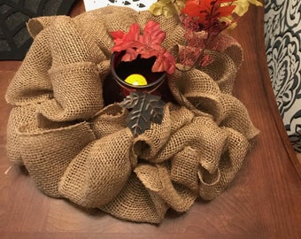 Burlap center pieces