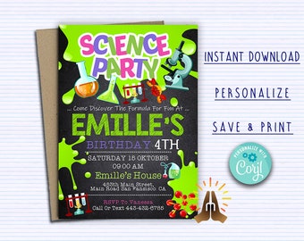 science invitation etsy