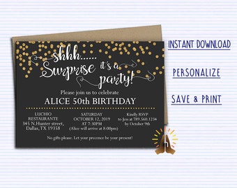 surprise invitation etsy