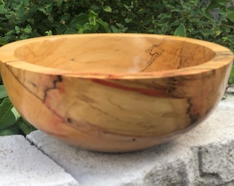 Flaming Box Elder Wood Bowl: North Texas Spalted Grain (9.5&quot; Wide)