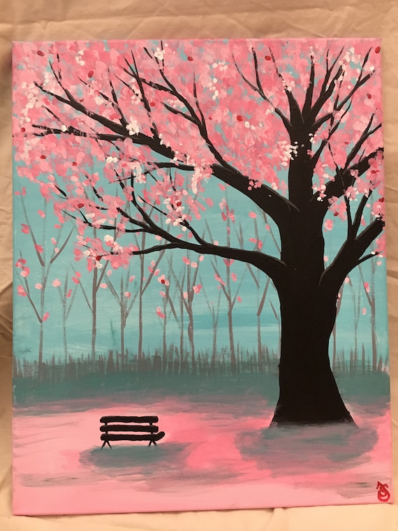 Acrylic Painting - “the Bench” - 16” X 20” - Etsy