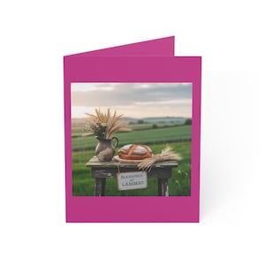 Cartões de Saudação Lammas (Rosa): Sabbat Pagão Wiccan, 1º de Agosto, Colheita, Conjunto de 10, Cartões de Celebração da Colheita de Grãos