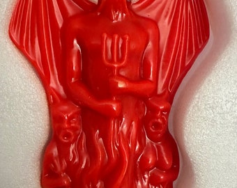 Black and Red Winged Devil Candle