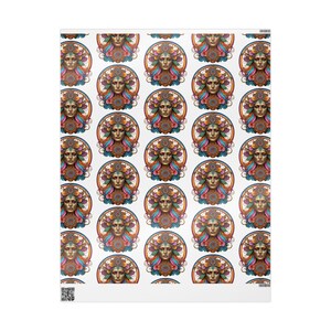 Goddess Psychedelic Wrapping Paper: Vibrant Boho Gift Wrap