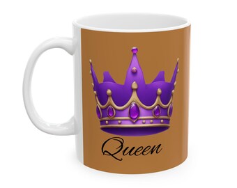Queen Crown Ceramic Coffee Mug, Royal Majesty Gift