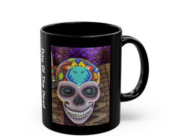 Caneca Caveira do Dia dos Mortos | Xícara de Café de Cerâmica Colorida para o Dia dos Mortos