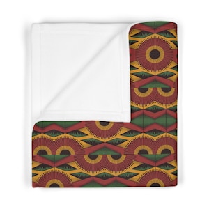 African Print Fleece Baby Blanket: Soft Newborn Nursery Decor