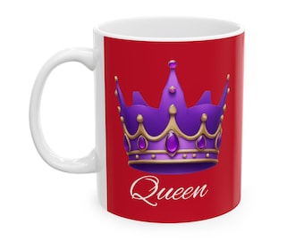 Queen Crown Ceramic Coffee Mug: Royal Majesty Gift