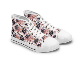 Sneakers alte con collage anime / Scarpe in tela da donna
