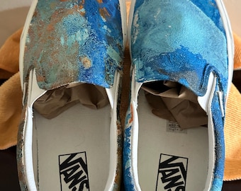 Van Gogh inspired custom-designed Vans Classic Slip-Ons