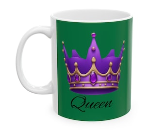 Queen Crown Ceramic Coffee Mug: Royal Majesty Gift