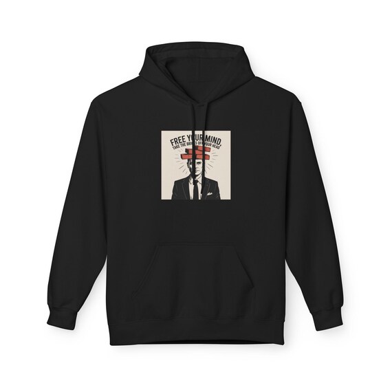 Philosophical Fleece Hoodie, Free Your Mind, Thought-provoking
