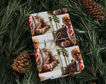 Donald Trump Christmas Wrapping Paper: MAGA Political Gift Wrap